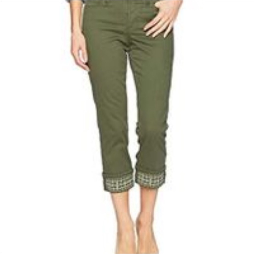 NYDJ Olive Dayla Wide Cuff Capri Jeans